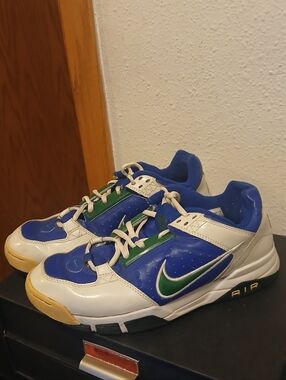 Vtg 2004 Nike Air Cross Trainer II Low Blue White Green 307578-431 Mens Size 9.5